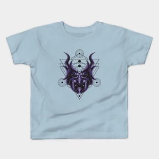 Asian Anime Japanese Drawing Purple Geometry Head Kids T-Shirt